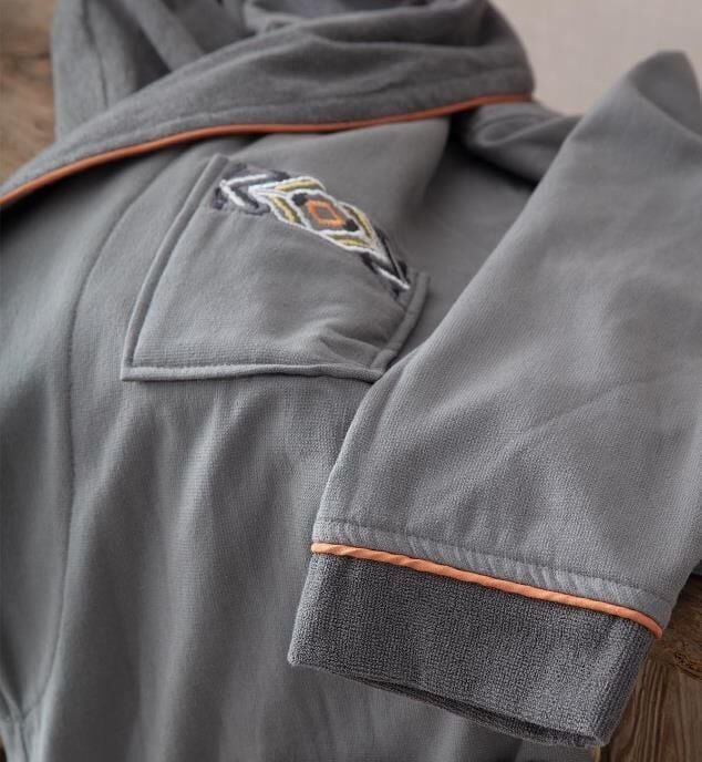Ecocotton Organik Pamuk Aile Bornoz Seti - Pamira Bej / Antrasit M / L