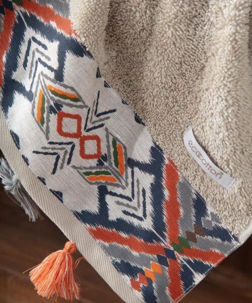 Ecocotton Organik Pamuk Aile Bornoz Seti - Pamira Bej / Antrasit M / L