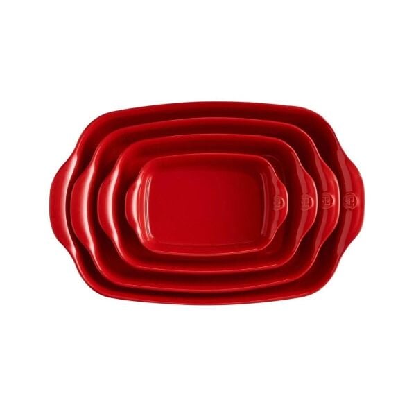 Emile Henry Fırın Kabı Dikdörtgen 22 x 14 cm Kırmızı/Burgundy