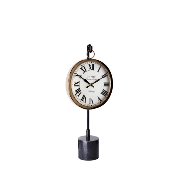 Lucky Art Mermer Ayaklı Gold Saat 52 Cm