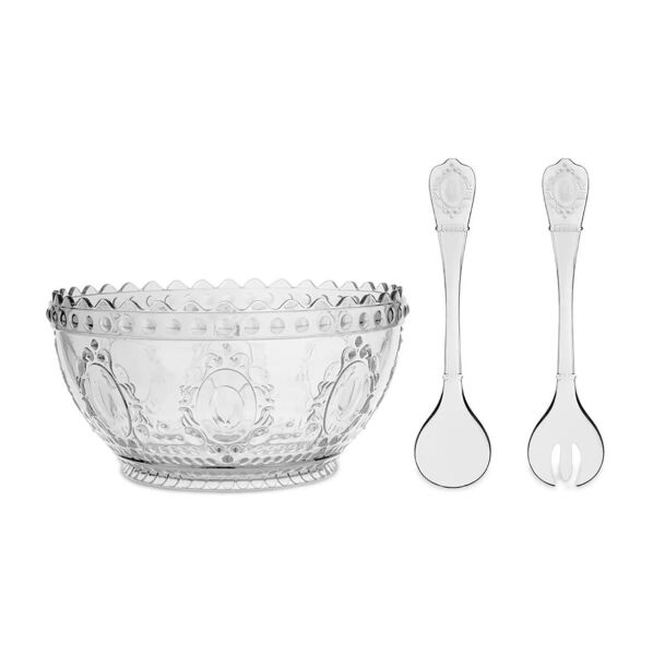 Baci Milano Baroque Rock Salata Kase Ve Servis Seti Şeffaf