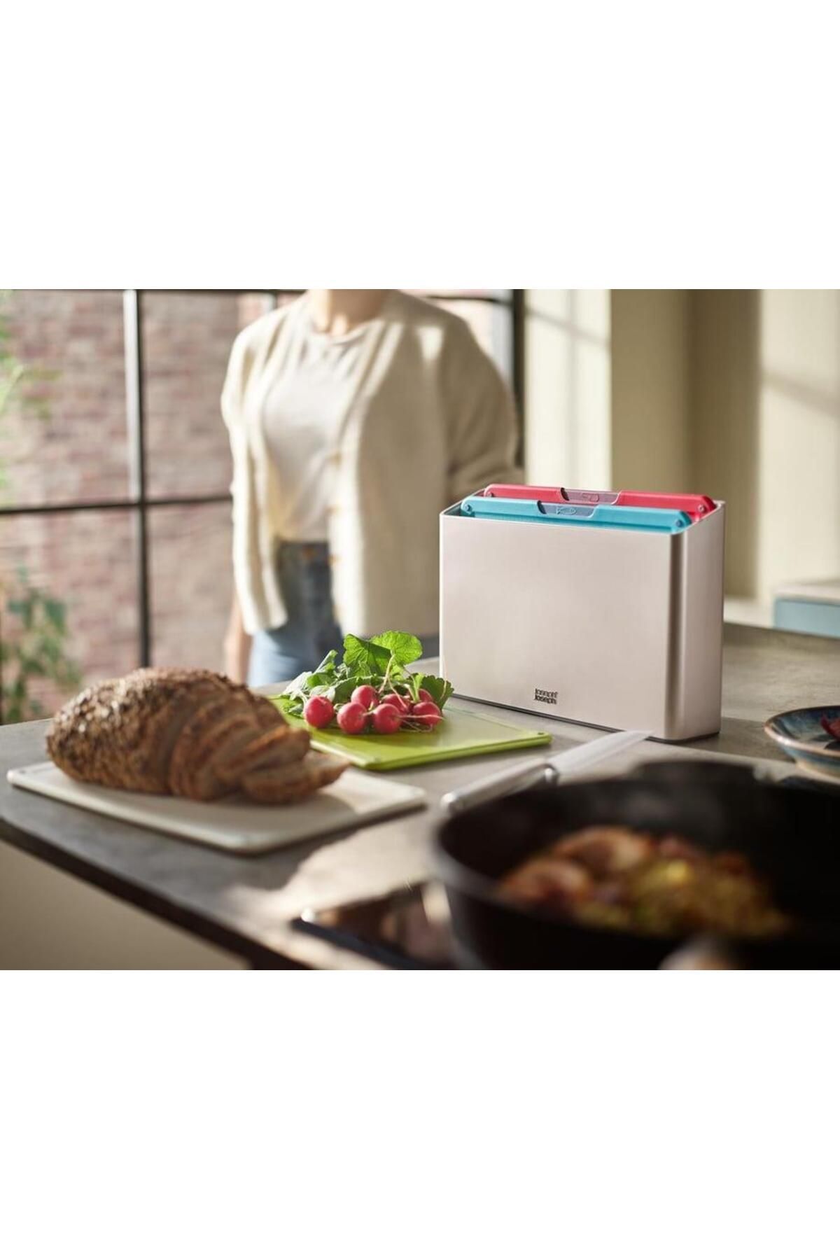 Joseph Joseph Folio İconı Kesme Tahtası Seti Şef Bıçaklı Çok Renkli