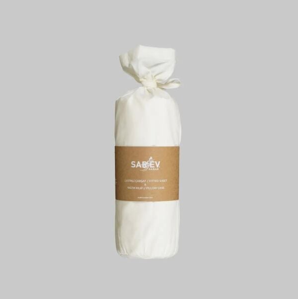 Sarev Fitted Çarşaf Ranforce Ekru Çift Kişilik