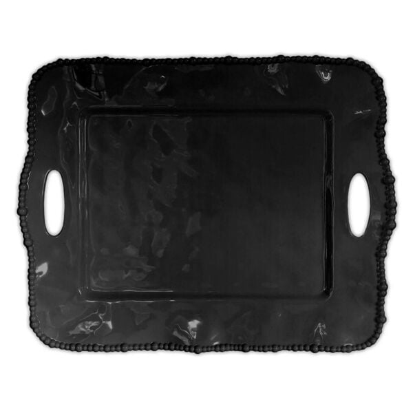 Baci Milano Jk&K Melamin Dikdörtgen Tepsi 50x40 cm - Siyah