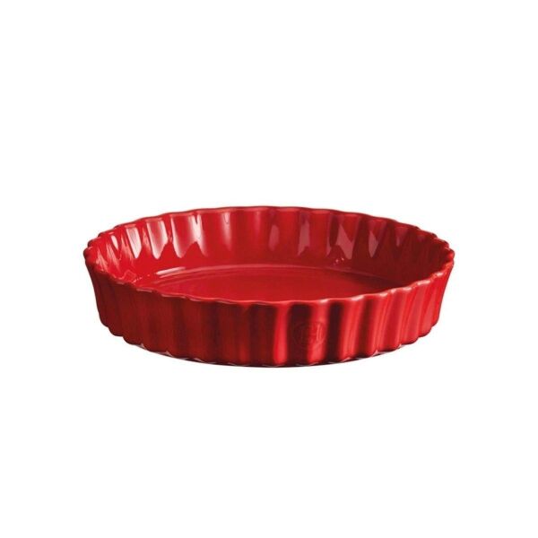 Emile Henry Tart-Börek Fırın Kabı Yuvarlak 24 cm Kırmızı/Burgundy-346024
