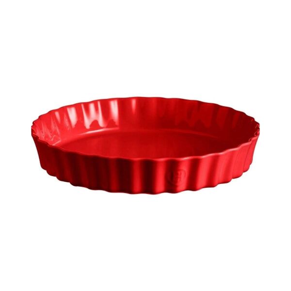 Emile Henry Tart-Börek-Flan Kabı Yuvarlak 32 cm Kırmızı/Burgundy