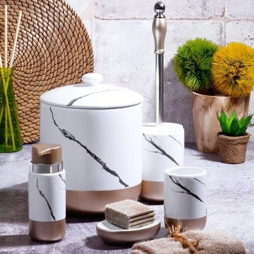 Kosova BNY-315 Seramik 5 Parça Banyo Set Mat Beyaz