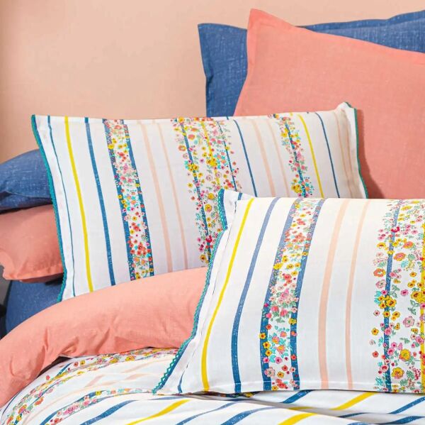 Sarev Ovi Fancy Poplin Nevresim Takımı Somon Çift Kişilik