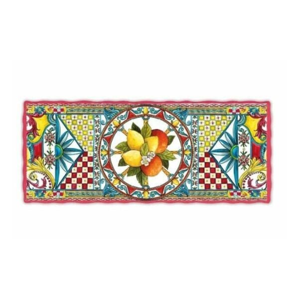 Baci Milano Sicily Melamin Tepsi 49x20 Çok Renkli