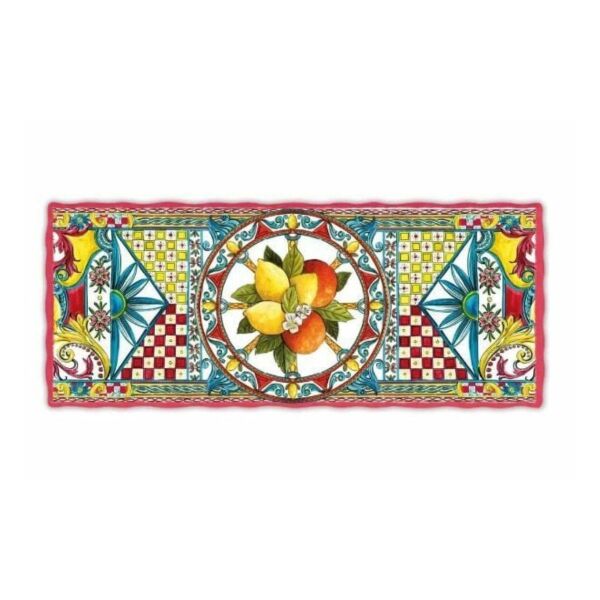 Baci Milano Sicily Melamin Tepsi 49x20 Çok Renkli