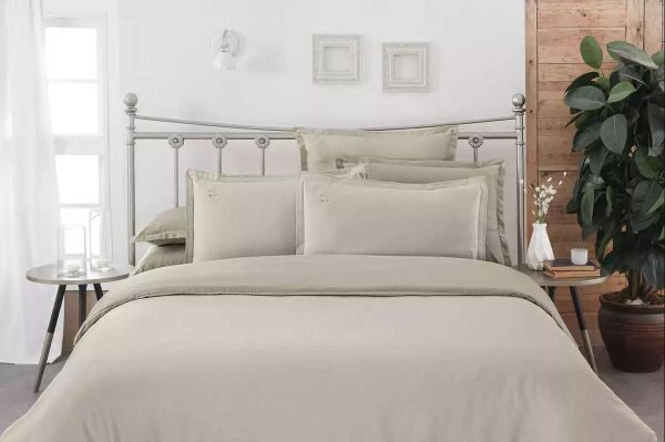 Sarev Olive Armurlu Nevresim Takımı Ekru Çift Kişilik