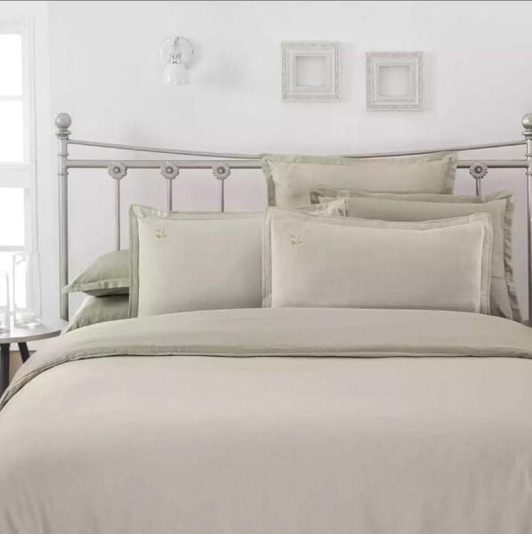 Sarev Olive Armurlu Nevresim Takımı Ekru Çift Kişilik