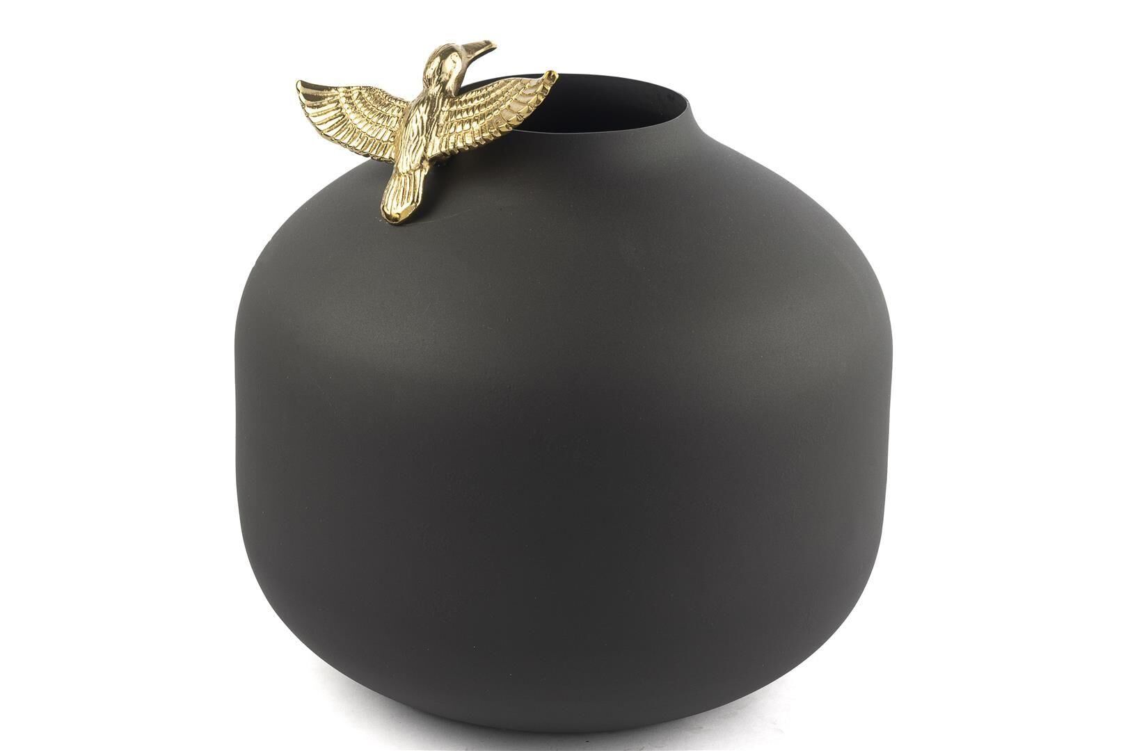 Mikasa Moor Gold Kuş Mat Siyah Dekor Vazo 33x20cm
