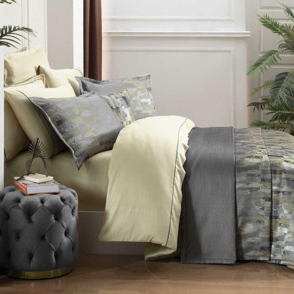 Sarev Calvin Yatak Örtüsü Nevresim Takımı Sarı Çift Kişilik