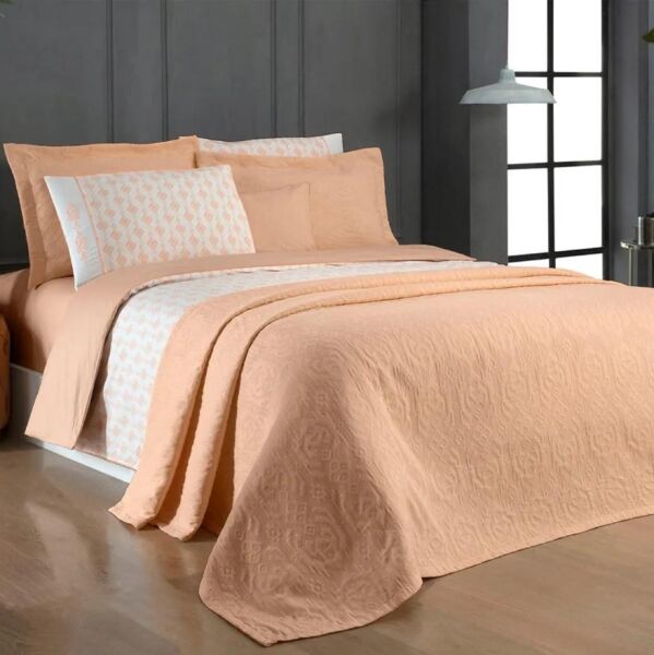 Sarev Mahavi Yatak Örtüsü Ve Nevresim Takımı Turuncu Çift Kişilik