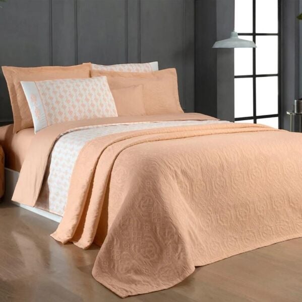 Sarev Mahavi Yatak Örtüsü Ve Nevresim Takımı Turuncu Çift Kişilik