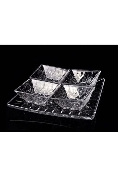 Roy King Chester 4'lü Tabaklı Cam Kase