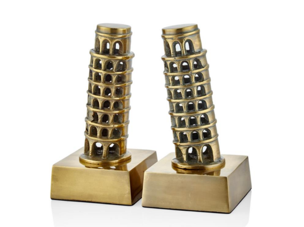 La'medore Bookend Pisa Tower Gold 20x10x20 cm