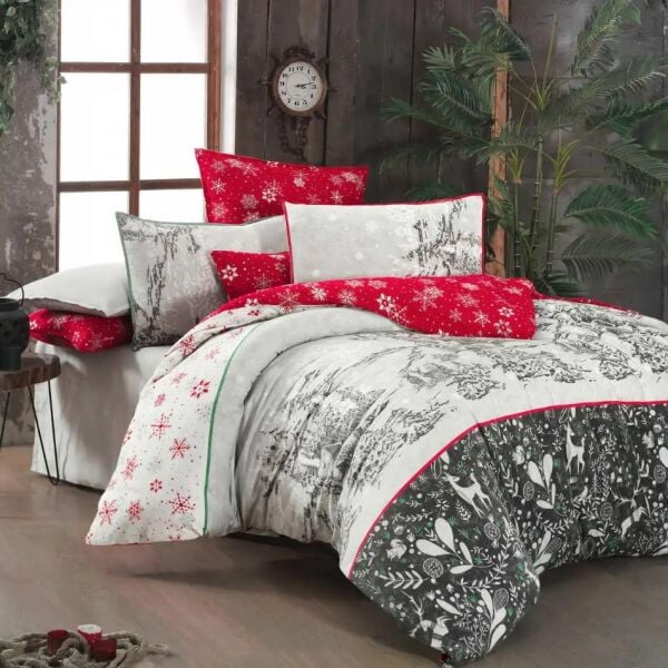 Sarev Dolce Flanel Nevresim Takımı Kırmızı