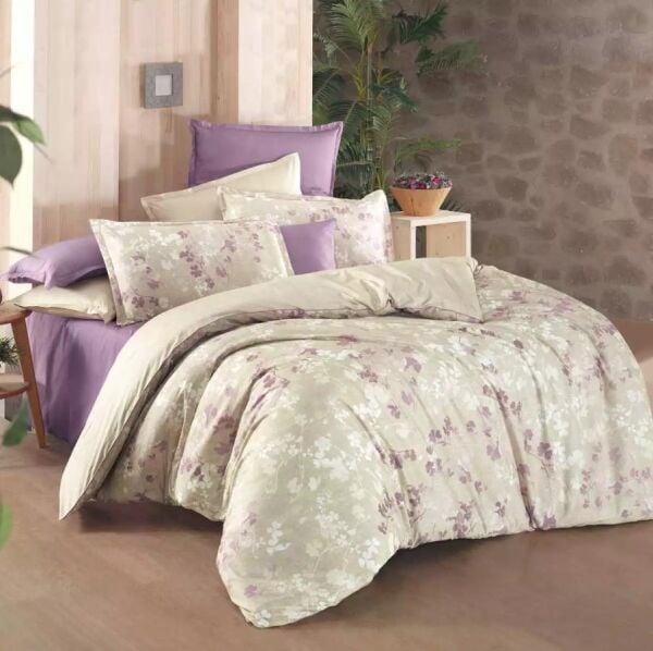 Sarev Enola Fancy Poplin Nevresim Takımı Bej Tek Kişilik