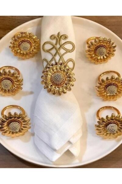 Royking 6'lı Halka Peçetelik Çiçek