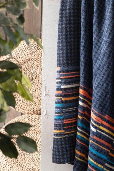 Sarev Layra Battaniye Lacivert Çift Kişilik