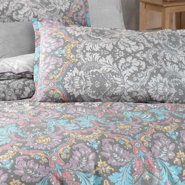 Sarev Diba Fancy Poplin Nevrsim Takımı Gri Çift Kişilik