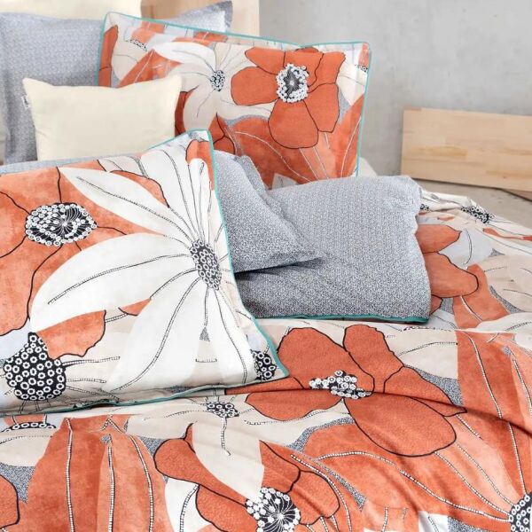 Sarev Ladina Fancy Poplin Nevresim Takımı Bej Çift Kişilik