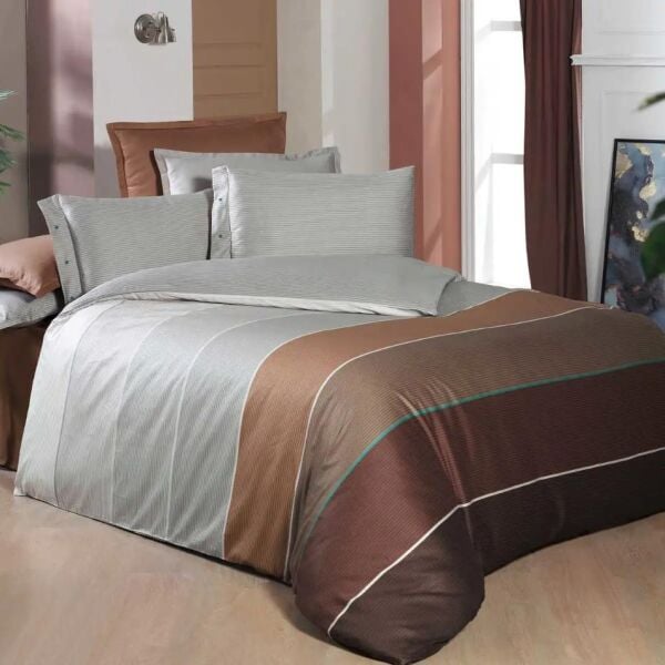 Sarev Benjamin Saten Nevresim Takımı Taba Tek Kişilik