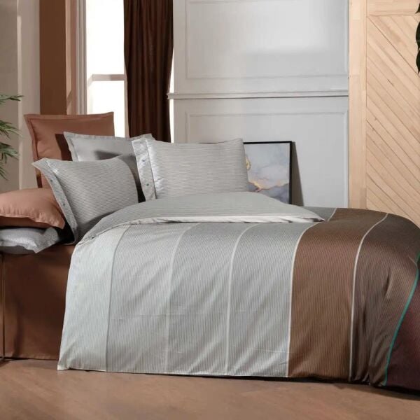 Sarev Benjamin Saten Nevresim Takımı Taba Tek Kişilik