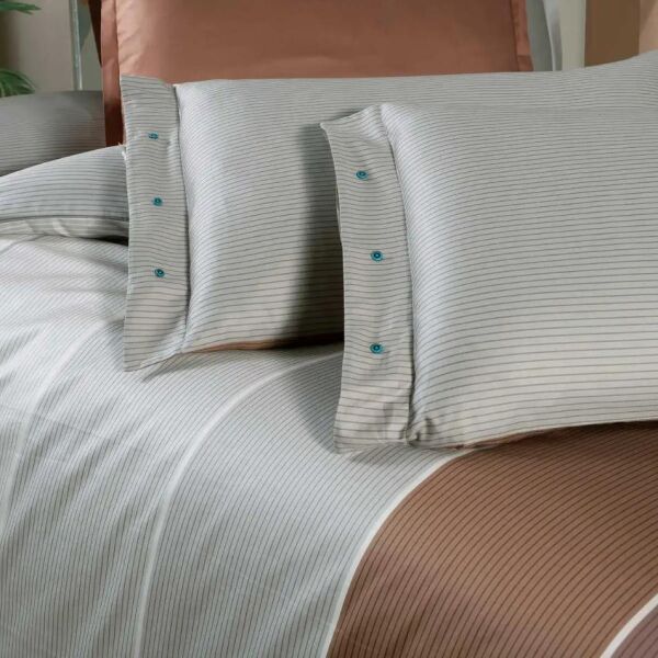 Sarev Benjamin Saten Nevresim Takımı Taba Tek Kişilik