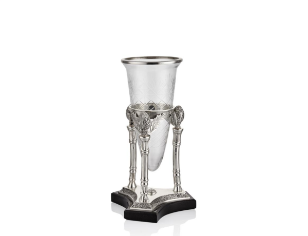 Lamedore Zeus Konik Camlı Silver Küçük Boy Vazo 23 x 23 x 45 Cm