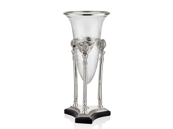 Lamedore Zeus Konik Camlı Silver Büyük Boy Vazo 25.5 x 25.5 x 59.5 Cm