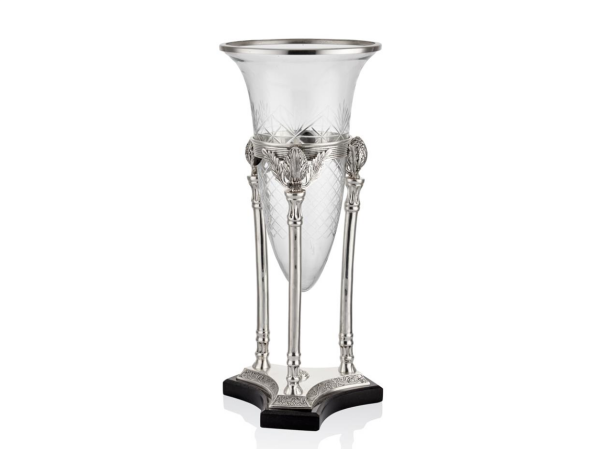 Lamedore Zeus Konik Camlı Silver Büyük Boy Vazo 25.5 x 25.5 x 59.5 Cm