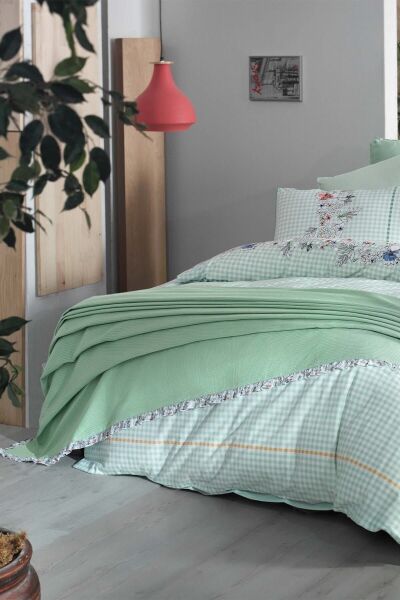 Sarev Eva Bella Nevresim Takımı Yeşil Tek Kişilik