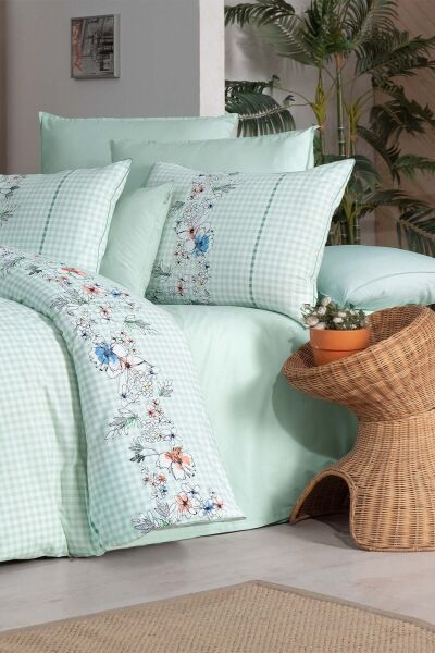 Sarev Eva Bella Nevresim Takımı Yeşil Tek Kişilik