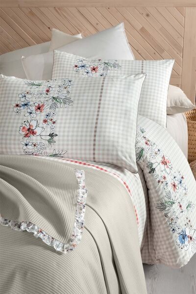 Sarev Eva Bella Nevresim Takımı Bej Tek Kişilik