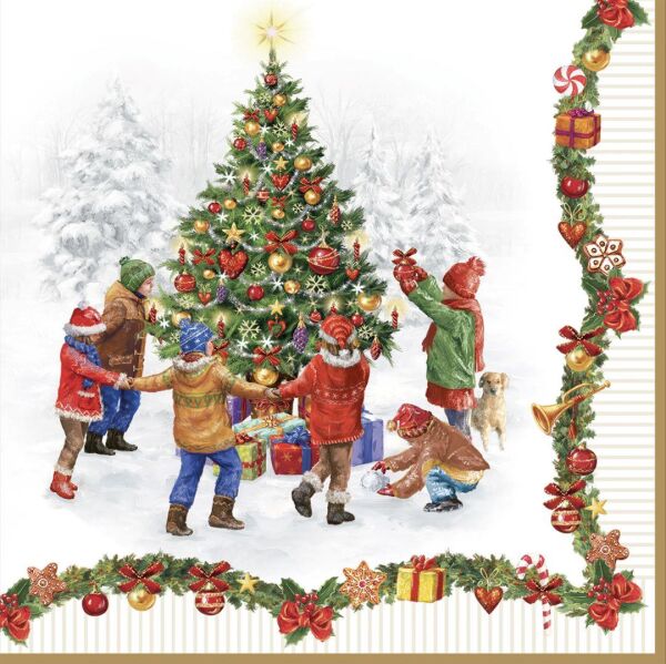 Easy Life 20'li Moda Kağıdı 33x33 Christmas Round Dance