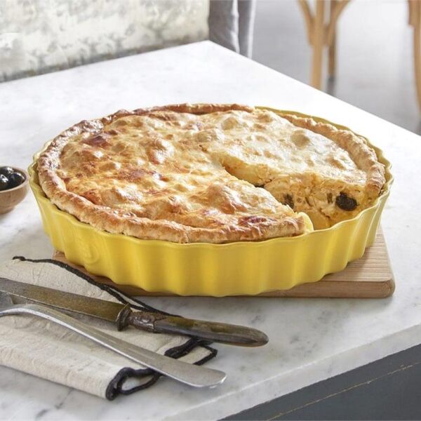 Emile Henry Tart - Börek Fırın Kabı Yuvarlak 24 cm Mat Sarı/Provence Yellow