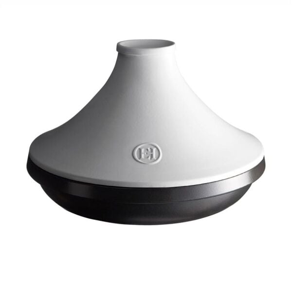 Emile Henry İnduksiyon Uyumlu Tajin 32 cm 4 Lt Slate Beyaz Kapaklı/Slate