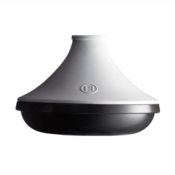 Emile Henry İnduksiyon Uyumlu Tajin 32 cm 4 Lt Slate Beyaz Kapaklı/Slate