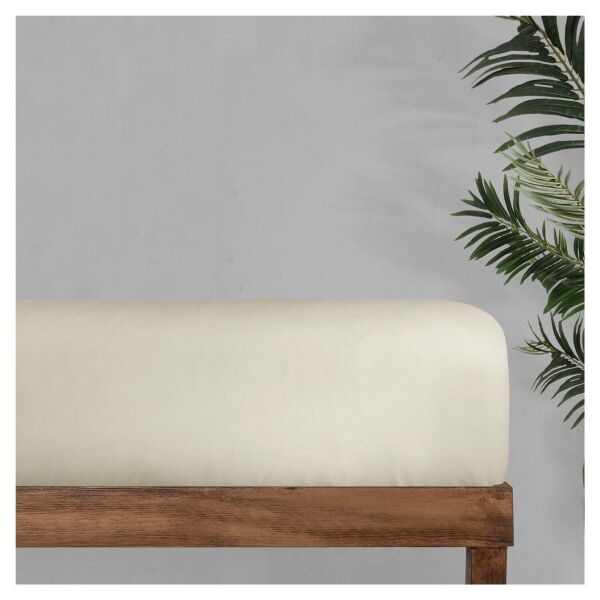 Sarev Monoch Rome Saten Düz Çarşaf Cream