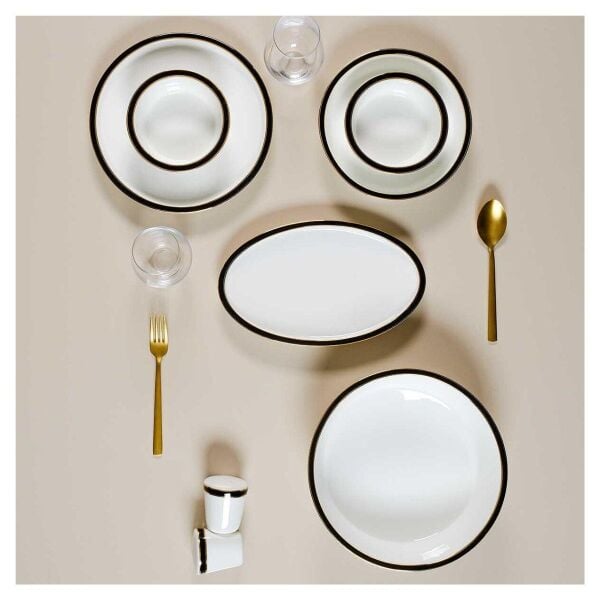 Evaliza Alaıa 60 Parça Yemek Takımı Black Gold