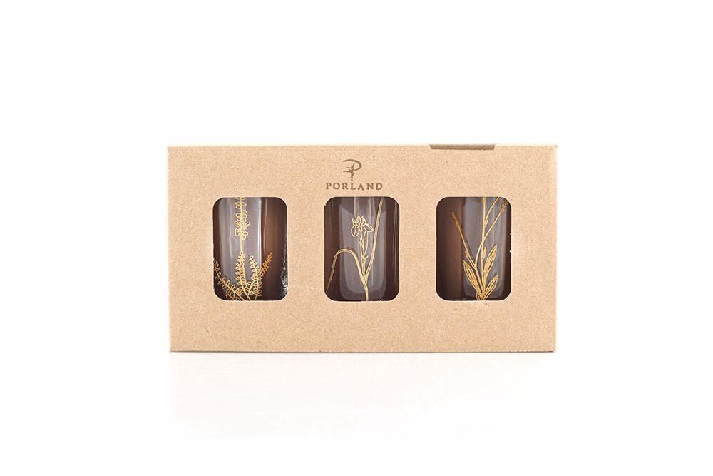 Porland Botanical Mini 3'lü Su Bardağı Tka