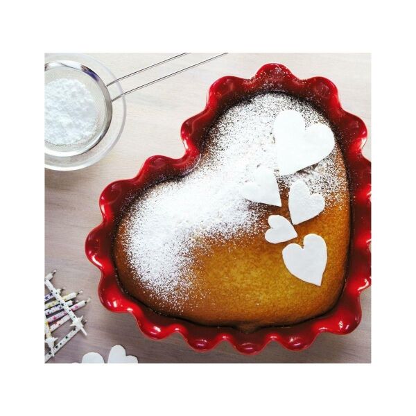 Emile Henry Fırın Kabı Kalp-Kırmızı/Burgundy