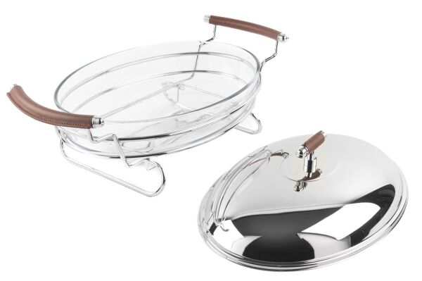 Mikasa Moor Nappa Cam Kapaklı Oval Servis 46x30x20 cm