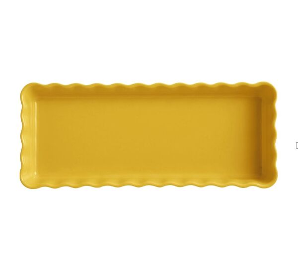 Emile Henry Tart-Börek Fırın Kabı Dikdörtgen 36.5 x 15 cm Mat Sarı/Provence Yellow