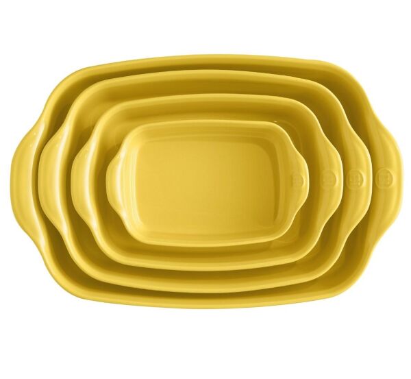Emile Henry Fırın Kabı Dikdörtgen 36 x 23,5 cm Mat Sarı/Provence Yellow
