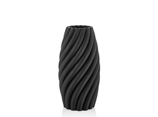 Lamedore Helical Siyah 3d Küçük Vazo 18x18x38 Cm