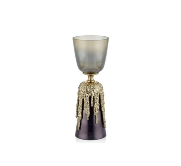 Gold Meltaway Serisi Büyük Mumluk 13 x 13 x 35,5 Cm